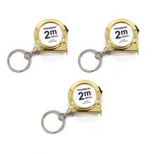3pcs Portable Mini Tape Measure Small Household Measuring Tape Retractable 2m Mild Steel Key Chain Tape Measure Mini Measuring Tools