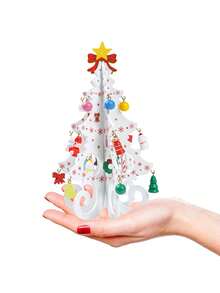 1 pièce Décoration de Noël blanche, ornement de décoration d'arbre de Noël en bois, décorations de Joyeux Noël pour la maison 2025, décorations de Noël pour la table de la maison, cadeaux de Noël, décorations de chambre de Noël, décorations de maison de Noël, cadeaux du Nouvel An, décorations du Nouvel An 2026