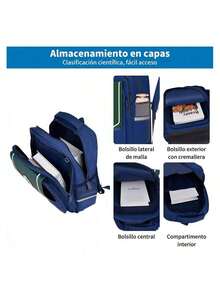 MOLOLAN Backpacks - Dark Blue With Green - View 10