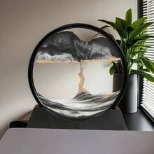 2025 New 1-Piece 3D Deep Sea Landscape Mobile Sand Painting - Flowing Blue Waves, Circular/Rectangular Frame, Plastic Desktop Decoration, Suitable For Home And Office Use, Relaxing Christmas Gift With Multiple Color Options - 紫色 - 查看 7