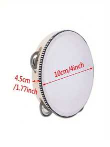 1 件木制手持铃鼓，单排金属铃铛，打击乐器，适用于教堂、KTV、派对、游戏 - 彩色 - 查看 16