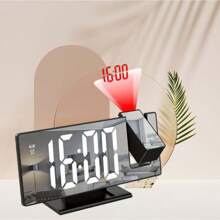 LED Multifunctional Electronic Projection Clock, Colorful Screen Digital Smart Alarm Clock For Bedroom Desk Gifts Birthday Graduation Room Decor Digital Clock School Decor School Surprise Dormitory Decor Back To School Home Decor School Supplies - Black Shell With White Text - View 5