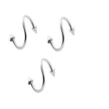 1 件装医用钢 S 螺旋耳环穿孔杠铃螺丝球耳软骨耳轮唇鼻环穿孔女士身体饰品 - 彩色 - 查看 18