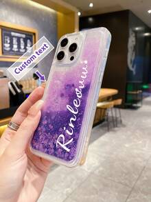 1 ốp lưng điện thoại kết hợp TPU+PC mềm & cứng, có thể tùy chỉnh chất liệu, nhũ lỏng, màu hồng, phiên bản quốc tế, không phải phiên bản nội địa. - Màu tím - Xem 5
