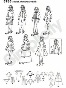 Simplicity Ropa de muñeca Vintage con Patrones de Costura para muñecas de 11.5 Pulgadas - 1 - Ver 3