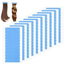 60/120/240 Pieces Pre-Cut Hair Extension Tape Tabs – Transparent & Double-Sided Adhesive Replacement Strips For Tape-In Extensions And Wigs – Invisible, Comfortable, And Long-Lasting Wig Tools - Blue - View 3