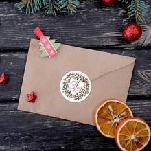 500/1500pcs Assorted Christmas Stickers Roll, Mixed Color Paper Adhesive Labels With 'Merry Christmas' & 'Happy Holidays' Tags For Gift Wrapping & Sealing