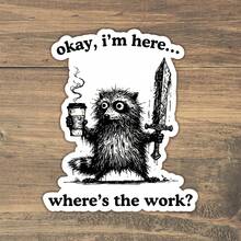 Okay I'm Here Sticker, Low-Energy Mood Statement For Laptops, Workspaces, Water Bottles, Journals, Desks, Great For Introverts, Overthinkers, And Anyone Just Barely Showing Up, Funny Gift For Coworkers Or Burnout Besties - Multicolor - View 2
