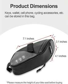 Danuosie - Bolsa de asiento de bicicleta, resistente al agua, para debajo del asiento, paquete de asiento de ciclismo para bicicletas de carretera de montaña y viajeros, 1 L, Negro -, Una talla, Bolsa - 1 - Ver 8