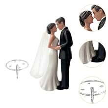 Wedding Cake Topper Elegant Couple Sculpture Realistic Keepsake Bride Groom Statue Decorative For Bridal Showers Anniversaries