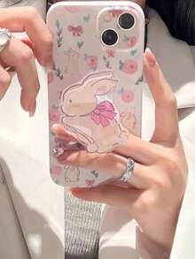 1pc Cartoon Rabbit Phone Grip Stand, Adhesive Retractable Foldable Desktop Holder, Fits Any Phone Case, Great Gift For Friends - Multicolor - View 8