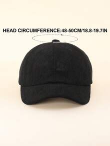 1pc Versatile Corduroy Baseball Cap, Warm Outdoor Cap For Kids - 1PC - View 6