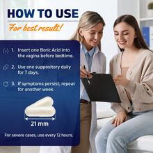 Vitamatic Boric Acid 600 Mg Vaginal Capsule Shell Suppositories - 無味 - 查看 3