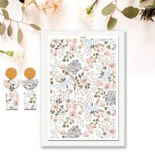 DONQE 美丽植物图案印花水转印纸，制作软陶瓷耳环，双面水粘土转印贴纸 DIY 手工模具