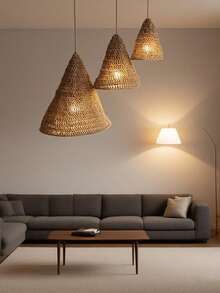 1/3pcs Bohemian Handmade Woven Lampshade Decoration Hanging In The Air For Homestay And Restaurant Decoration Pendant Hemp Rope Lampshade