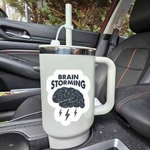 Autocollants amusants représentant une tempête de réflexion, un cerveau et un éclair, convenant pour la papeterie, les tasses à eau, les tablettes, les coques de téléphone portable, etc. Autocollants jetables