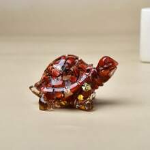 CUPIDCRYSTAL 1PC Natural Crystal Stone Resin Tortoise Statue Reiki Stone Cat Figurine Amulet Fengshui Sculpture For Home Office Decoration