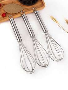 1pc Stainless Steel Manual Egg Beater/Mixer, Butter Whisk And Dough Blender, Easy Hand-Operated Egg Whisk, Semi-Automatic Press And Rotate, Suitable For Home Kitchen Use, Applicable For Eggs, Milk And Dough Mixing (Random Color)