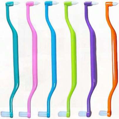 6 Pieces 2-In-1 Toothbrush: Interdental & Wisdom Teeth Brush Heads For Oral Care. Soft Single Interdental Brushes For Teeth & Wisdom Toothbrush For Braces