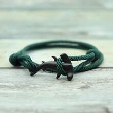 51Luckind Bobo Handmade Milan Double Rope Bracelet Charms Marine Life Shark Bracelets For Men Women Gothic Viking Jewelry Men - Grey - View 2