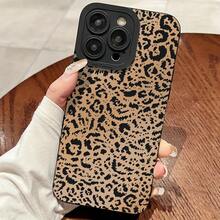 Funda para teléfono con 1 orificio pequeño, estampado de leopardo recto, dibujos animados, teléfono con ojos mate, material de TPU, cubierta protectora liviana anticaída, adecuada para 16/11/13/15/15 Plus/15 Pro/15 Pro/12/14 Pro/XS/XR/11 Pro/11 Pro/12 Pro/12 Pro/13 Pro/13 Pro/14 Pro/14 Plus//8 Plus Matte Eye - Textura de piel de leopardo negra 1902LB - Colores mixtos 1 - Ver 2