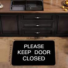 1Pc Black Door Mat With Interesting Letters Print Pattern, Classic Rectangle Quick-Drying Absorbent Polyester Carpet, Suitable For Indoor Outdoor Home Bedroom Bathroom Kitchen And Dining Room Decoration, Four Season Used Good For Gifts Party Supply Festival Holiday Courtyard Decor