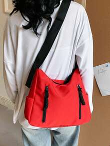 高品质大容量女士斜挎包。新款女大学生斜挎包。纯色，百搭，轻便休闲。 - 彩色 - 查看 8