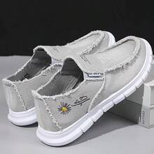 Women Casual Canvas Shoes Lightweight Comfortable Walking Sneakers BreathableFashion Athletic Footwear For Daily Wear - 灰色 - 查看 4