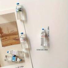 12 peças/9 peças/6 peças/3 peças Ímãs de Geladeira de Mini Garrafas de Água - Ímãs de Geladeira de Resina com Tema de Bebida Realista, Formato Oval Durável para Decoração de Cozinha e Escritório, Tamanho Compacto Segura Fotos e Notas, Acessórios Divertidos para Casa, Ímãs de Geladeira Engraçados, Suportes de Notas, Acessórios Divertidos, Construção Resistente, Presentes para Compradores, Ímãs Decorativos, Decoração Duradoura, Ímãs para Exibição de Fotos