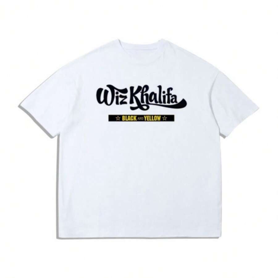 2025 Summer Wiz Khalifas Rap Hip-Hop Artist Printed Cotton Loose Men's And Women's T-Shirt High Quality Short SLEEs Ve Tee Cotton - trắng - Xem 1