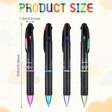 24 Pack 0.7mm 4 Color Multicolor Ballpoint Pens, 4-In-1 Multi Colored Gel Ink Retractable Ball Point Pens Gifts For School Student Office Teacher Nurse Staff Holiday Party Favors-976470 - 192 - Xem 3