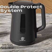 SUPERLEX 1.7L Electric Tea Kettle With Visual Water Level Display, 3000W Fast Boiling Water Kettle, Automatic Power Off When Water Is Lacking And Dry Boiling Protection Function. The Kettle Body Is Made Of PP Material With Anti-Scalding Design, Which Is Ideal For Coffee And Tea. - UK Plug(220-240V) - View 7