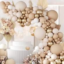 Sand White Gold Balloons Garland Arch Kit-102pcs Cream White Metallic Gold Nude Balloons For Boho Neutral Baby Shower Bridal Wedding Birthday Engagement Anniversary Decoration - 彩色 - 查看 4
