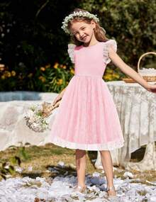 Toddler Tutu Dress Little Girls Summer Tulle Backless Party Birthday Cotton Dresses 2-6Y
