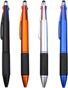 MiSiBao 4-Color Ballpoint Pen Multi Colored Pens In One Medium Point (1.0mm) Touch Screen Stylus, 5-Count - 四色觸控筆 - 查看 11