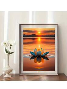 1 Set Kit di Pittura a Diamanti, Nuova Serie Paesaggio Marino, Mosaico di Diamanti 5D Fai-da-Te, Kit Punto Croce, Decorazione per la Casa, Disponibile in Diverse Dimensioni, Senza Cornice