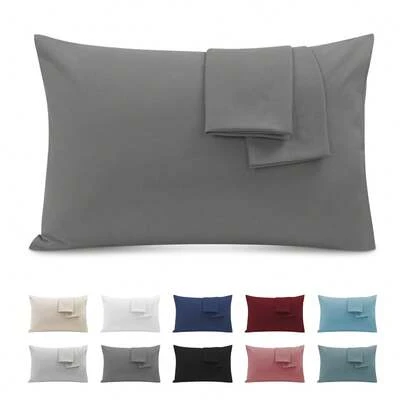 SERAPHINEX Funda De Almohada De Microfibra Lisa En Paquete De 2, Suave Y Confortable, Transpirable Y Cómoda, Resistente A Las Arrugas Y Al Desgaste, Diseño Con Cremallera, Fácil De Quitar, Mejora La Calidad Del Sueño, Imprescindible Para El Hogar Y El Dormitorio.