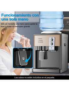 Dispensador de agua, dispensador de agua, dispensador de agua 3 en 1, agua caliente, fría y tibia, calentamiento instantáneo y rápido, temperatura constante automática, carcasa de acero inoxidable para evitar quemaduras, apagado automático antisecado, ahorro de energía, adecuado para botellas de agua de varios tamaños, base cerrada para evitar la contaminación del suministro de agua, mantiene limpia la fuente de agua, extraíble para limpieza, color champán, de alta gama, adecuado para cocina, encimera, dormitorio u oficina - Tipo de Enchufe A USA (110-127V) - Ver 4