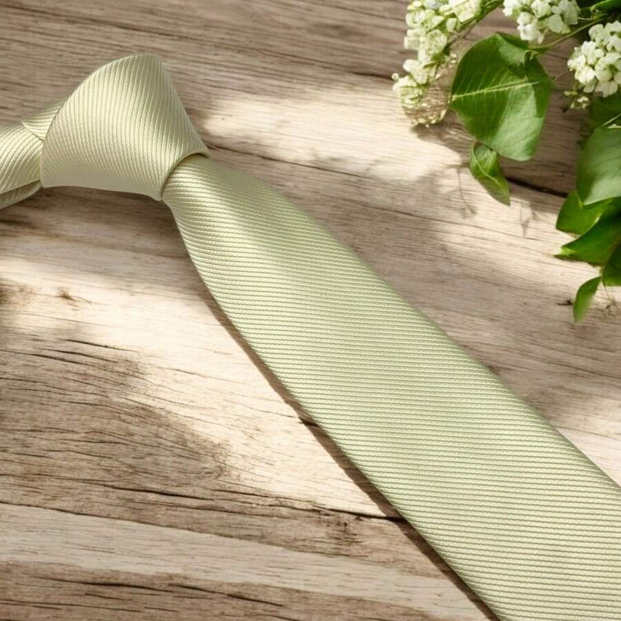 DOZE GOLDEN Men's Ties Slim Tie STRIPED TWILL FABRIC Casual, Perfect For Friends As A Gift Wedding Daily Use - 米色 - 查看 1