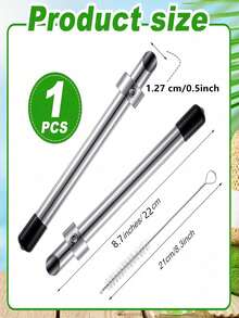 1 包吸管打孔器适用于塑料盖柠檬水杯，不锈钢吸管打孔器打孔工具适用于咖啡馆饮料鲜榨柠檬水摊位用品（6.3 英寸，黑色） - 彩色 - 查看 3