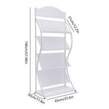 Floor-Standing Magazine Rack Information Rack Storage Rack Newspaper Rack Display Rack Manual Book Rack Single Page Simple Iron - White - View 4