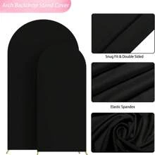2 pezzi/Set Sfondo in tessuto elasticizzato a forma di arco, adatto per decorazioni per compleanni, archi per matrimoni, decorazioni per feste, decorazioni per cornici ad arco (solo sfondo in tessuto, senza cornice ad arco), sfondo ad arco perfetto per cerimonie di matrimonio in giardino e all'aperto, decorazioni per feste di compleanno (2m+2.2m/1.8m+2.2m)