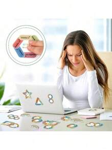 Anxiety Relief Stickers, Anxiety Sensory Colorful Stickers, Textured Sensory Adhesives, Can Relieve Stress, Very Suitable For Use On Desks, Classrooms, Key Chains, Mobile Phone Back Covers, Etc., A Variety Of Colors And Styles Are Available, Effectively Relieve Stress And Anxiety. - Multicolor - View 2