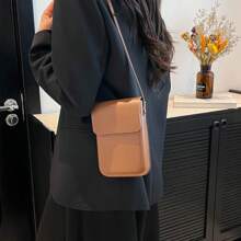 1 Pc Minimalist Flap Crossbody Bag Mini PU Leather Phone Purse Women's Square Shoulder Bag For Women Money Wallet Purse Wallet Fall Autumn