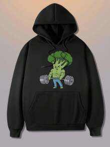 Broccoli Gym Fitness Hoodies ,Men's Double-Sided Printed Casual And Comfortable Hoodie, Casual And Versatile Coat In Autumn And Winter(1 PC)