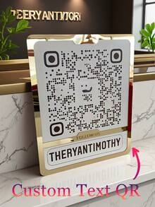 Customized Social Media Acrylic Display Sign, Elegant Business Logo Plaque With QR Code And Follow Button, Customizable Text, URL And QR Code, 2D Flat Design, Multipurpose Desktop Decor, Suitable For Salons, Spas, Offices, Retail Stores - 2D Flat Design, Office Display, Fashionable Appearance, Glossy Finish, Salon Decor, Exquisite Craftsmanship, Salon Owner, Opening Gift - Multicolor - View 3