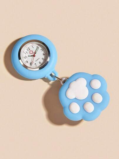 Reloj de bolsillo de enfermera con diseño de pata de gato - Reloj de bolsillo digital con clip, diseñado para profesionales de la salud