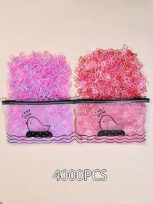 2000pcs/4000pcs Girl Mini 0.47 Inch Diameter Disposable Rubber Hair Ties, Ponytail Holders Hair Accessories Suitable For Daily Use - Multicolor - View 39