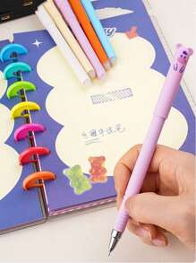 1/10 pezzi di penne cancellabili con motivi animali carini, di dimensioni medie, ricaricabili, lavabili, inchiostro blu/nero 0,5 mm, in plastica, per forniture per ufficio e scuola, regali per insegnanti, stile casual