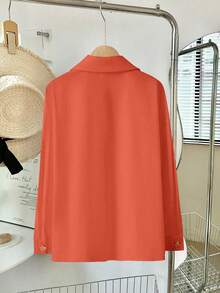 Blusa holgada y casual con estilo para mujer - Naranja - Ver 2